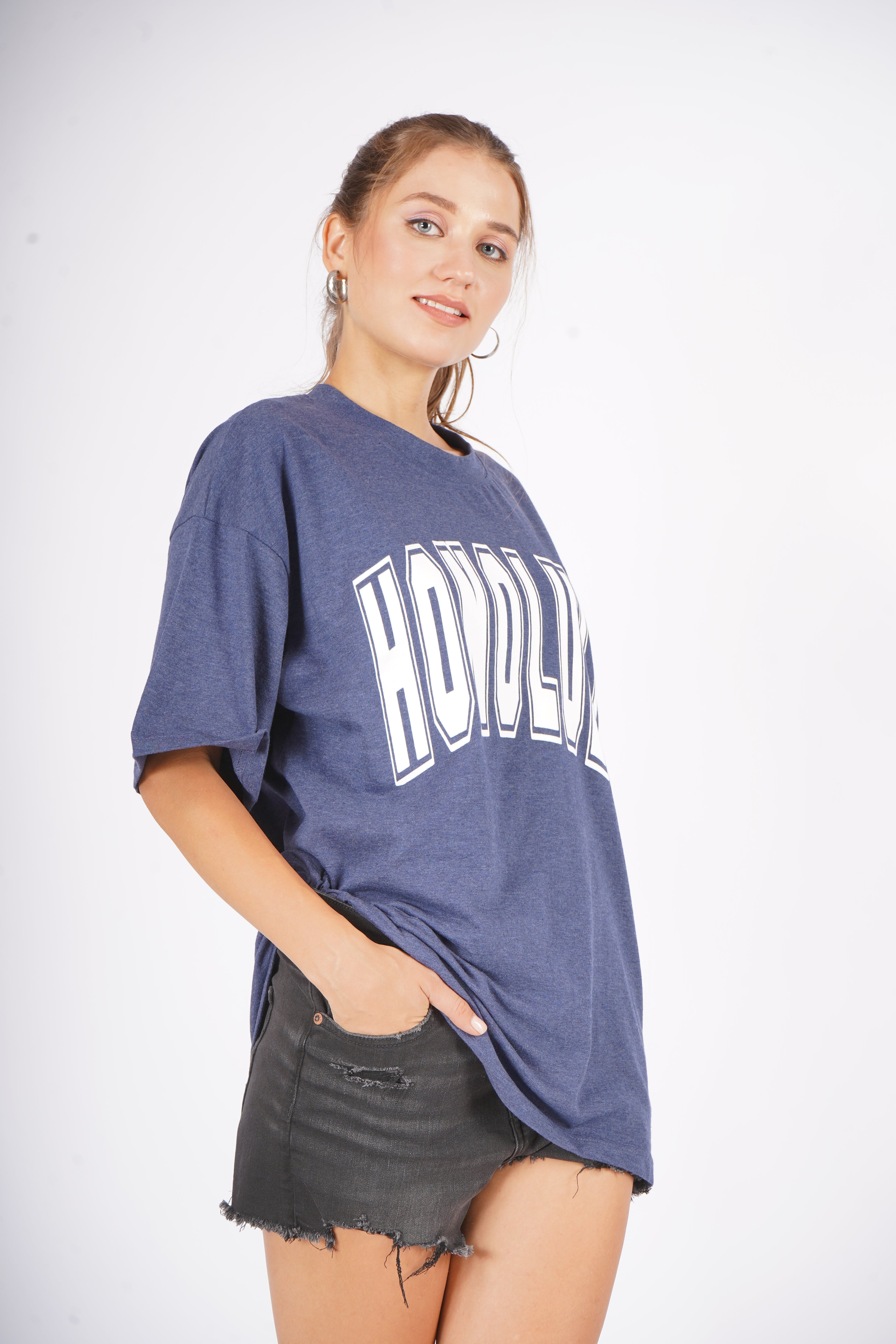Honolulu -Oversized T Shirt - Navy Blue