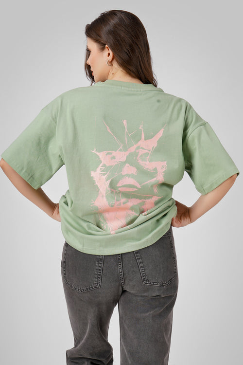 Chaos - Oversized T Shirt - Tea Green