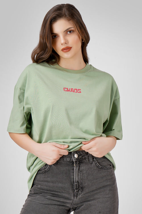 Chaos - Oversized T Shirt - Tea Green