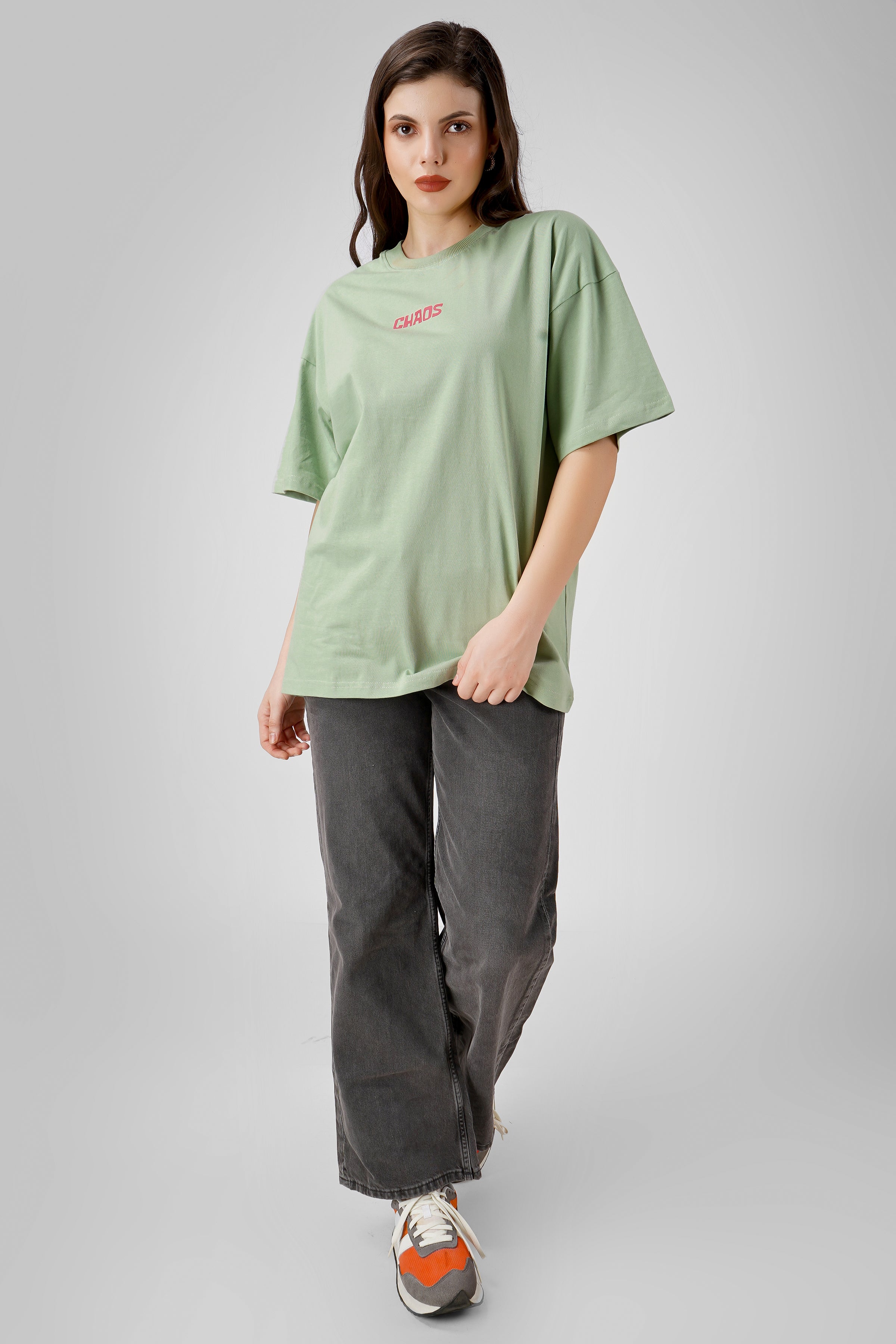 Chaos - Oversized T Shirt - Tea Green