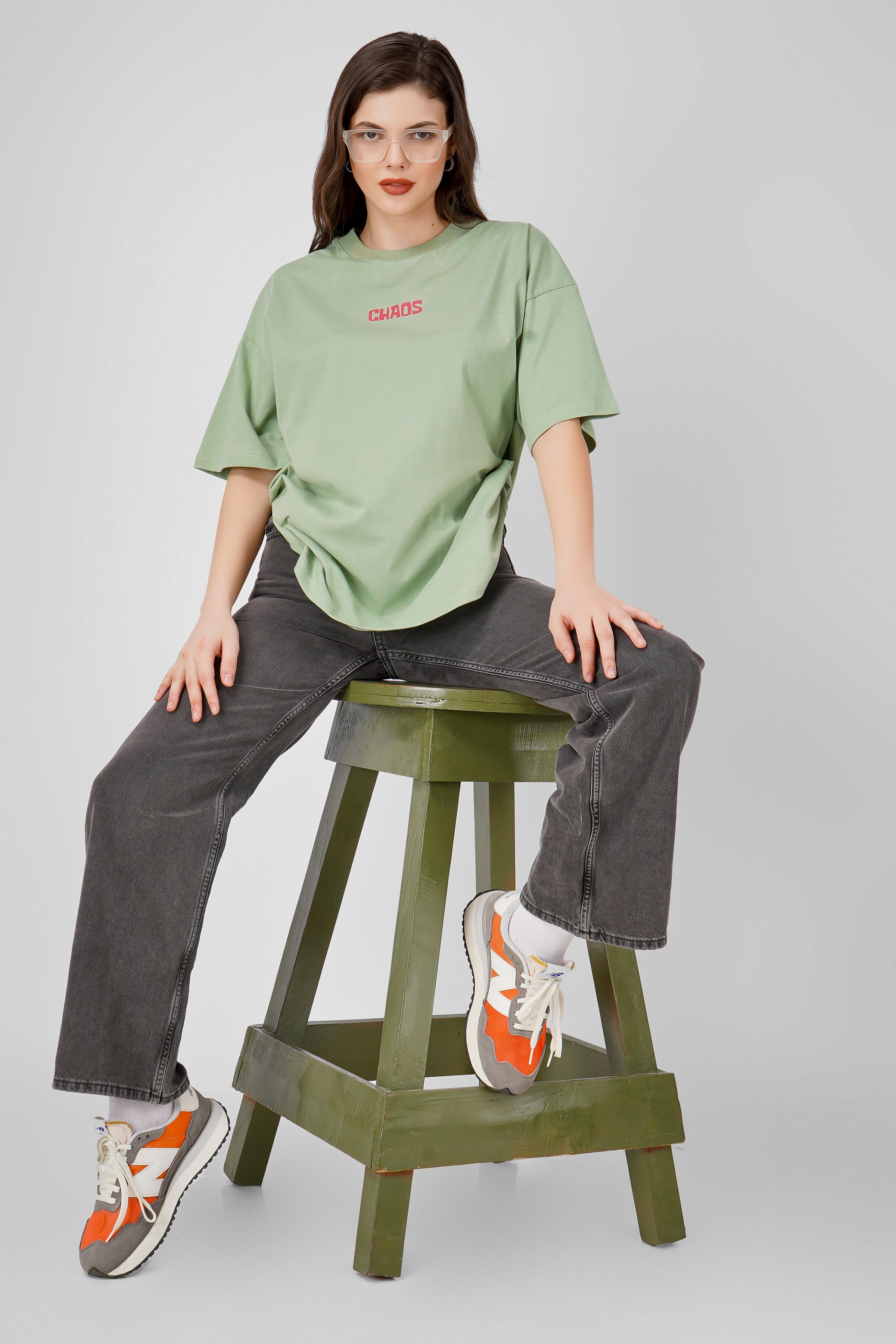 Chaos - Oversized T Shirt - Tea Green