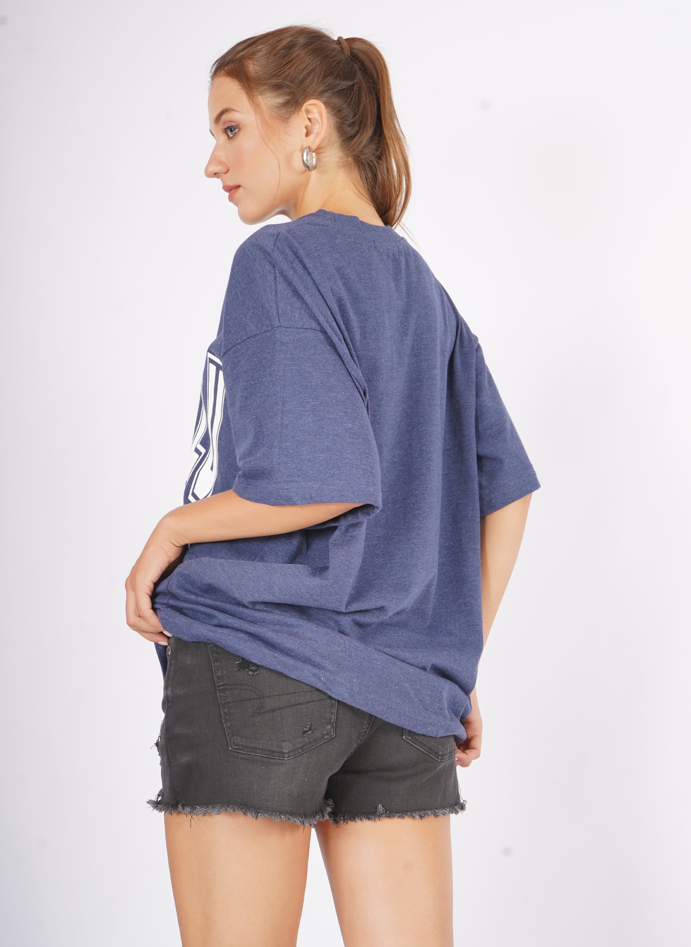 Honolulu -Oversized T Shirt - Navy Blue