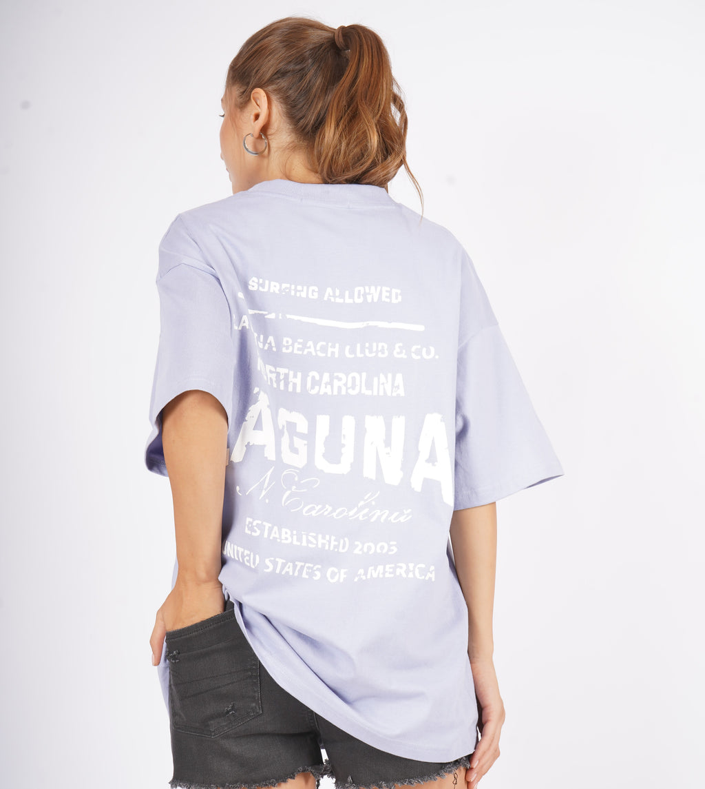 Malibu beach- Oversized T Shirt - Columbia Blue