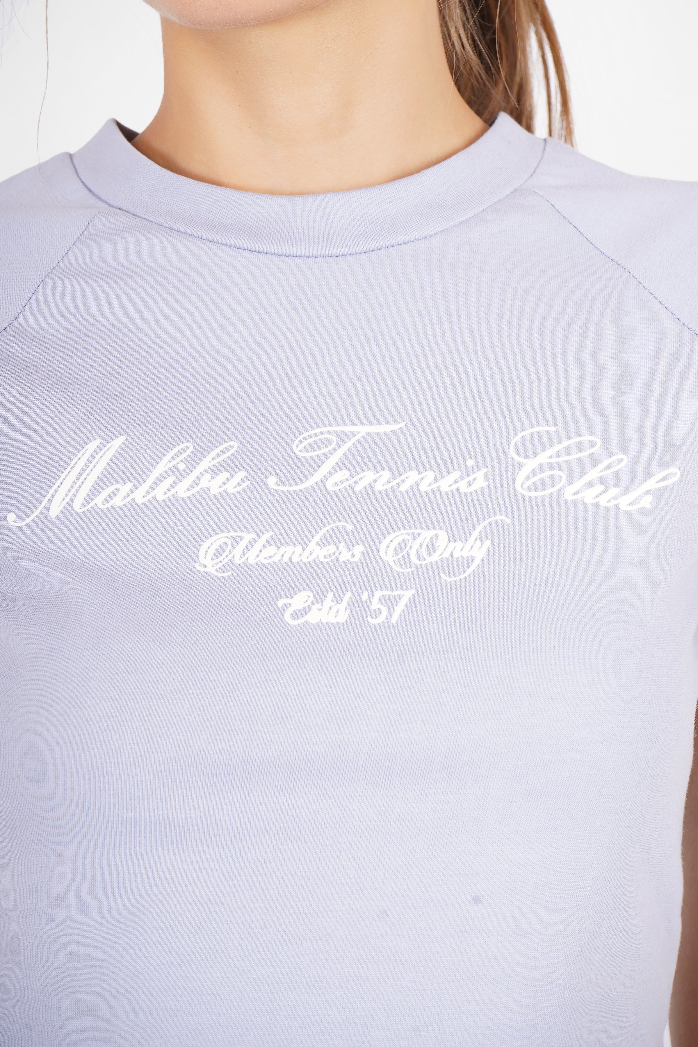 Malibu Tennis Club - Crop T Shirt - Columbia Blue