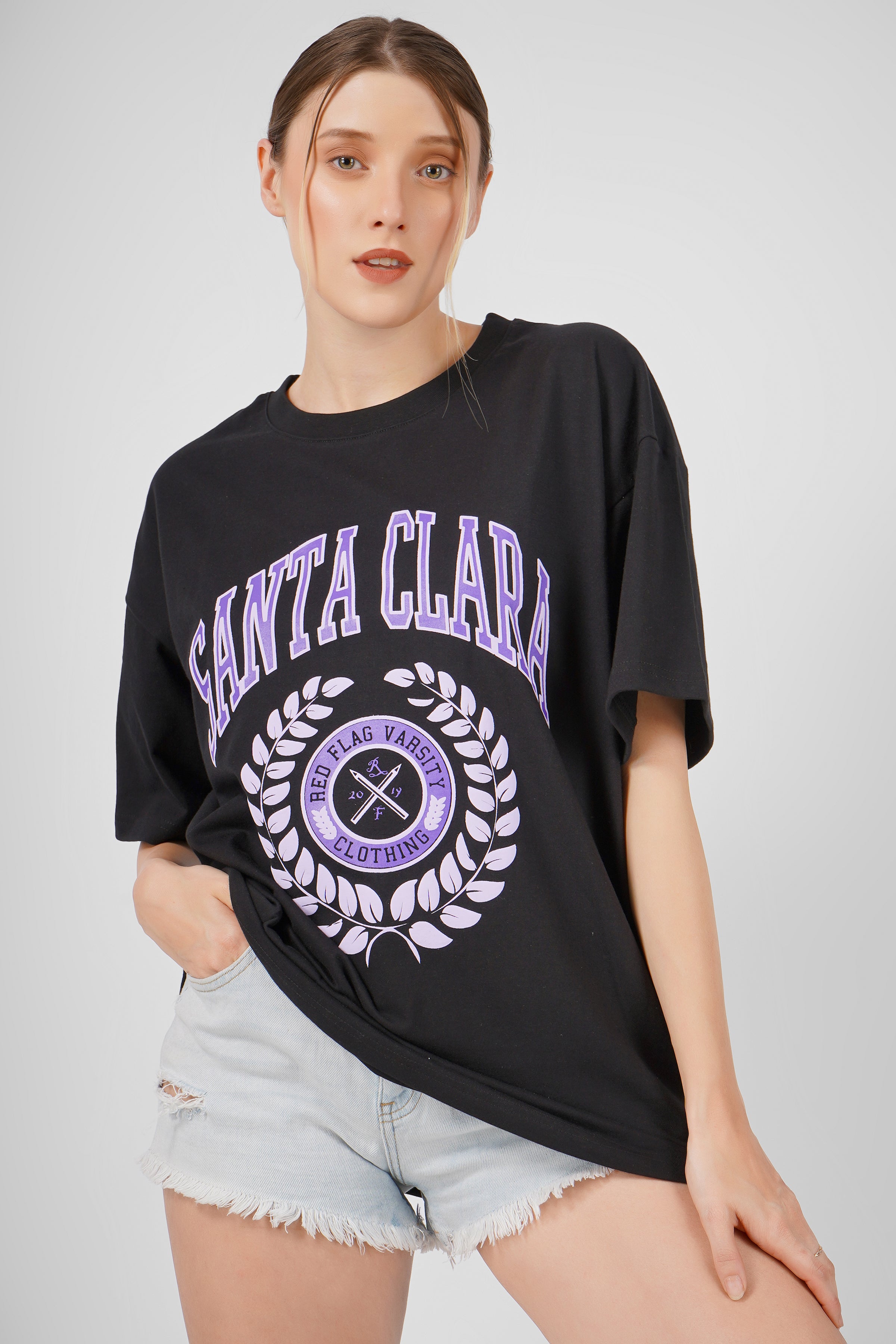 Santa Clara University - Oversized T Shirt - Black