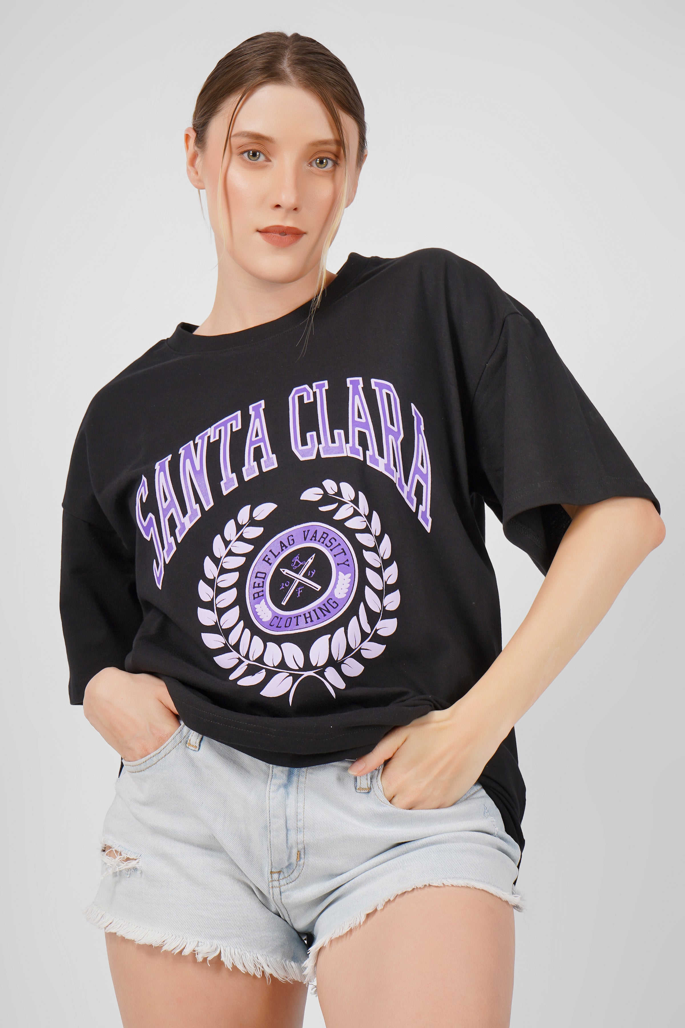 Santa Clara University - Oversized T Shirt - Black