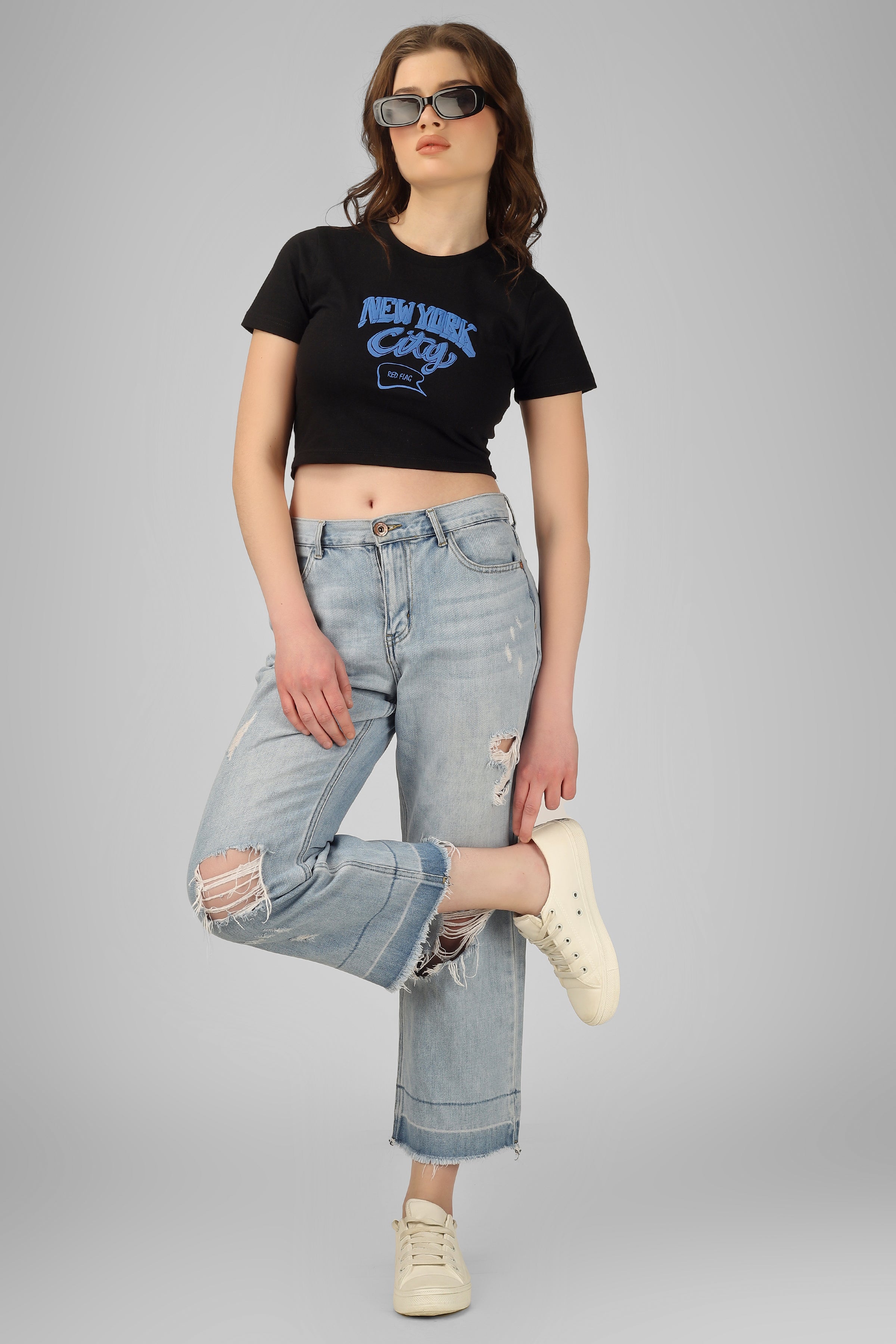 New York Crop T-shirt - Black