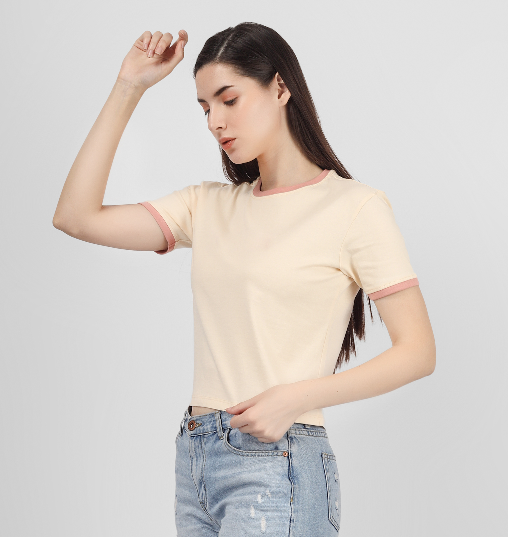 Solid - Regular Fit Tshirt - Beige