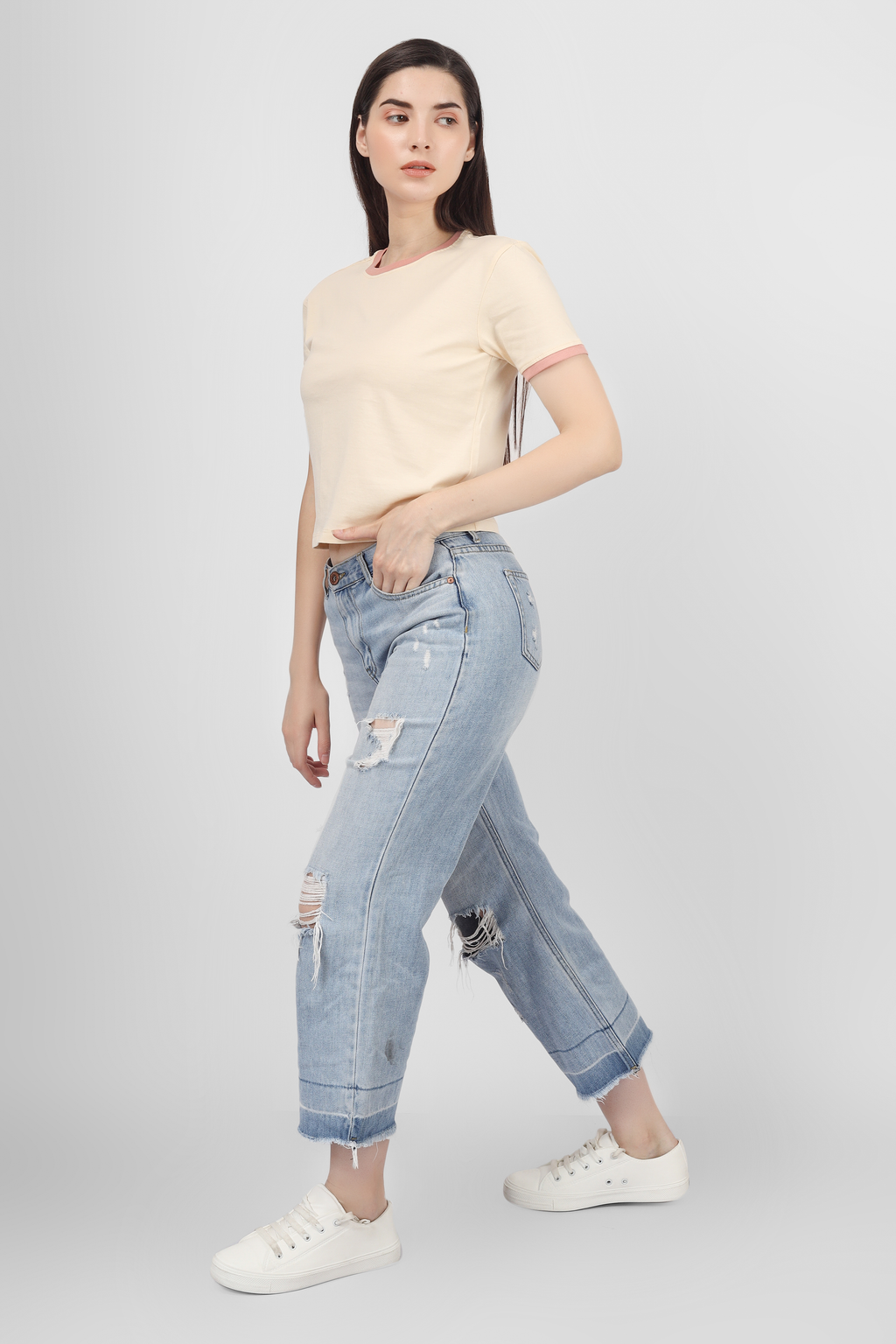 Solid - Regular Fit Tshirt - Beige