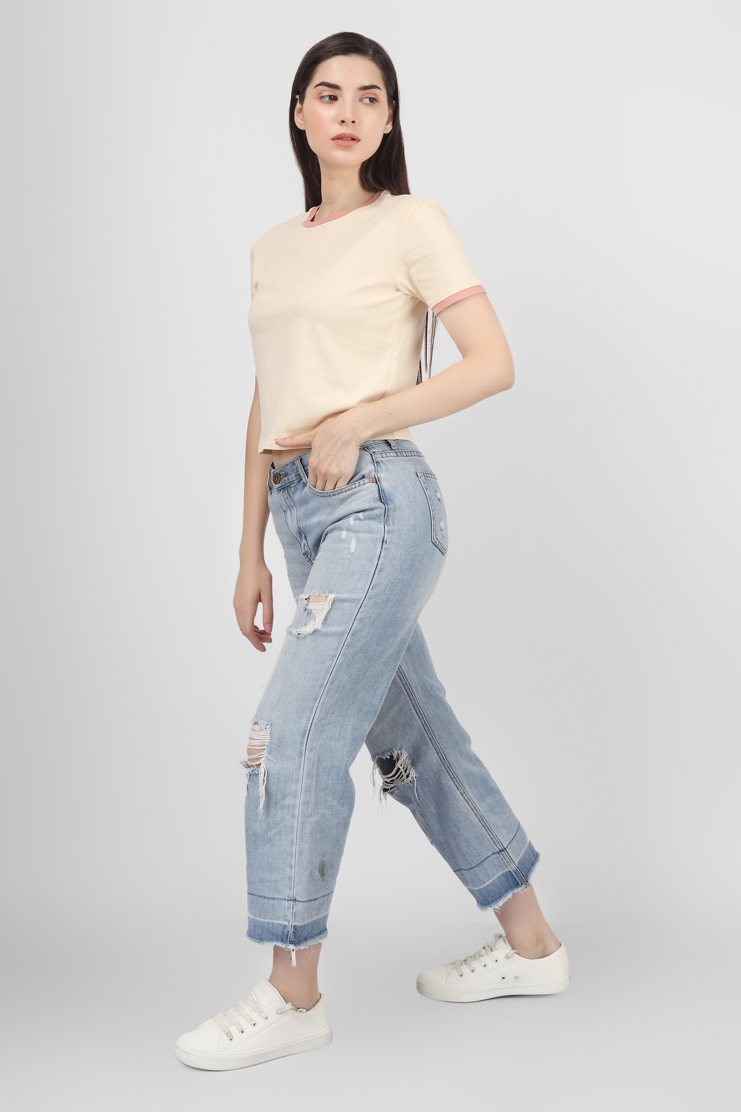 Solid - Regular Fit Tshirt - Beige
