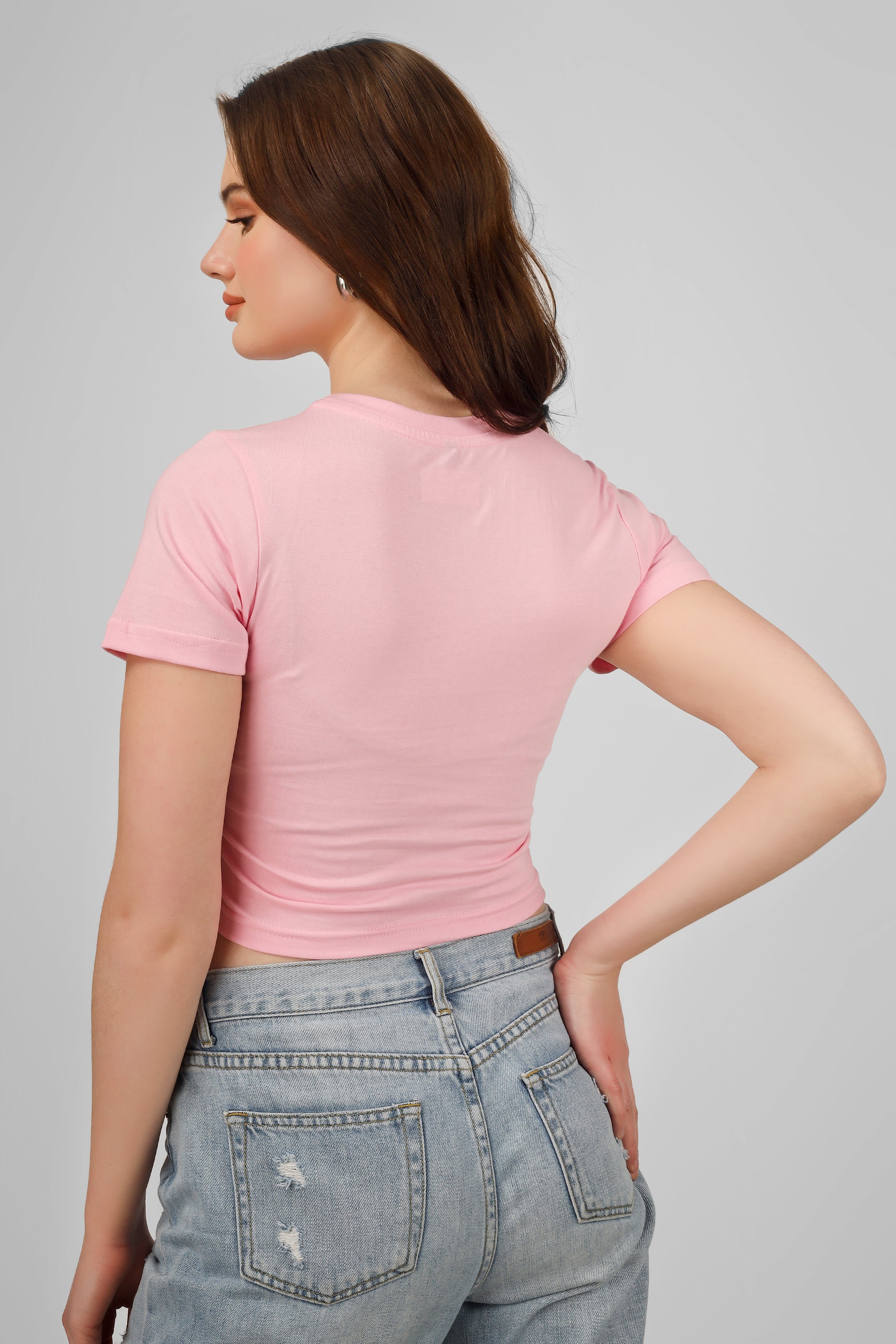River Court - Crop T Shirt - Baby Pink