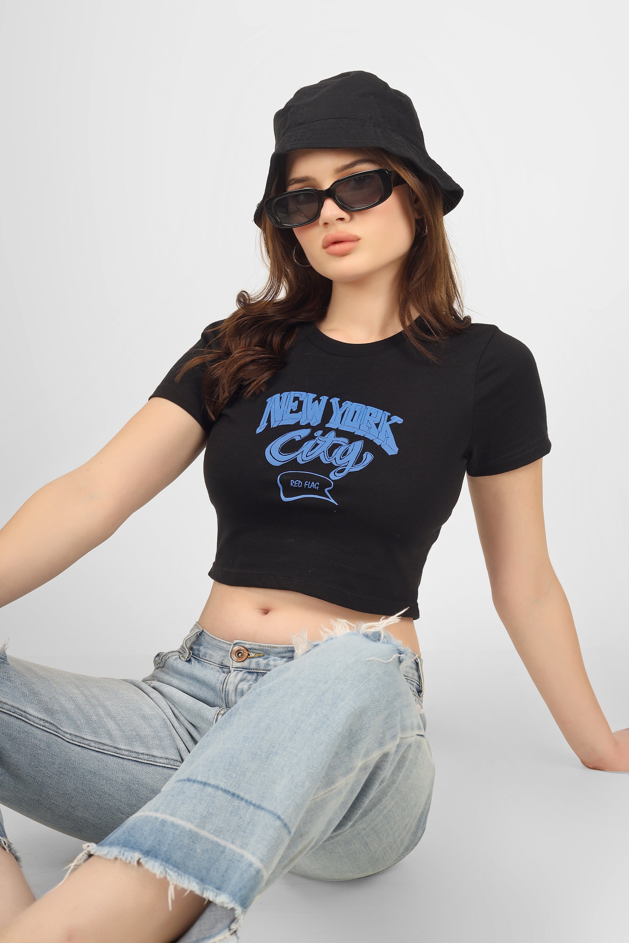 New York Crop T-shirt - Black