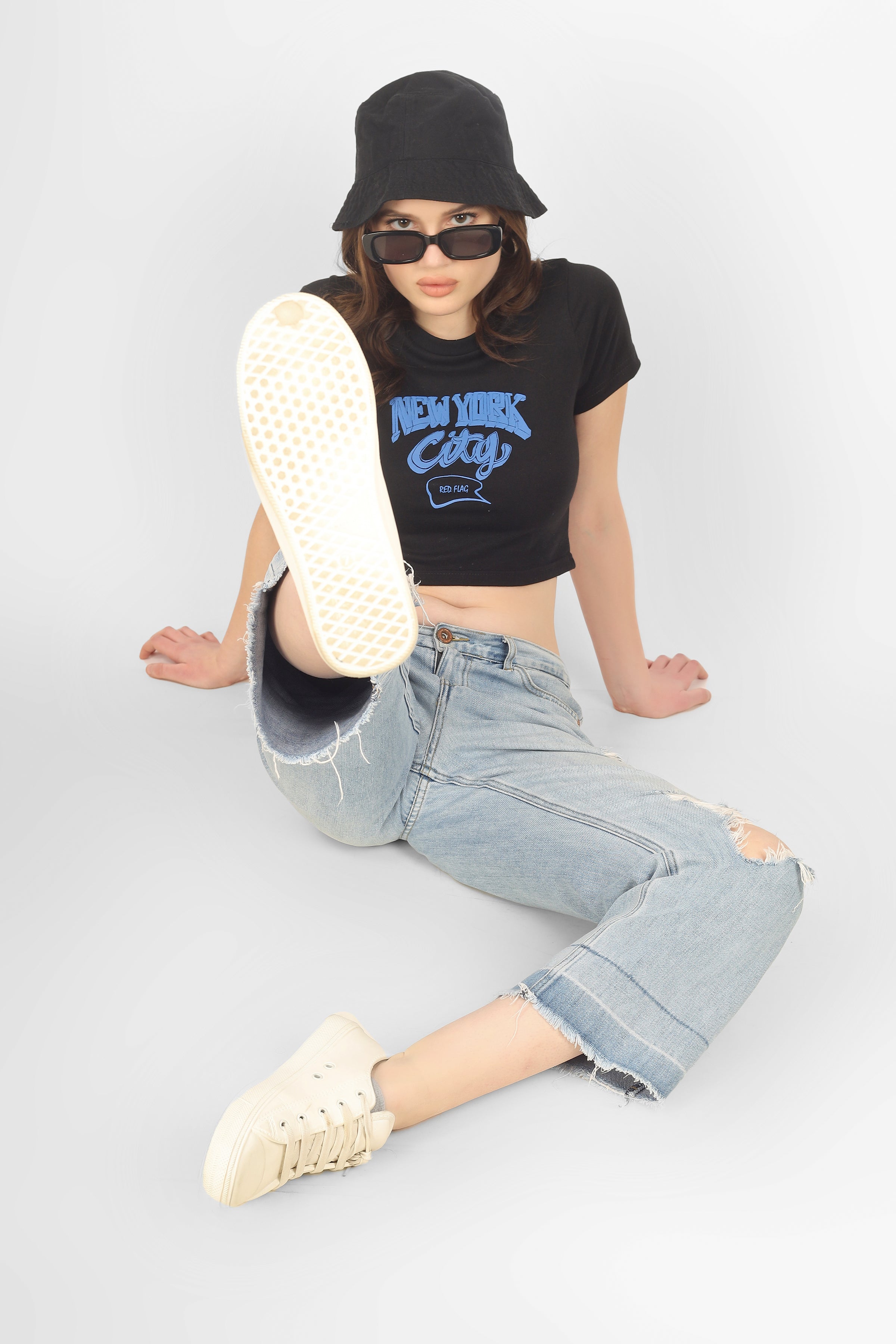 New York Crop T-shirt - Black