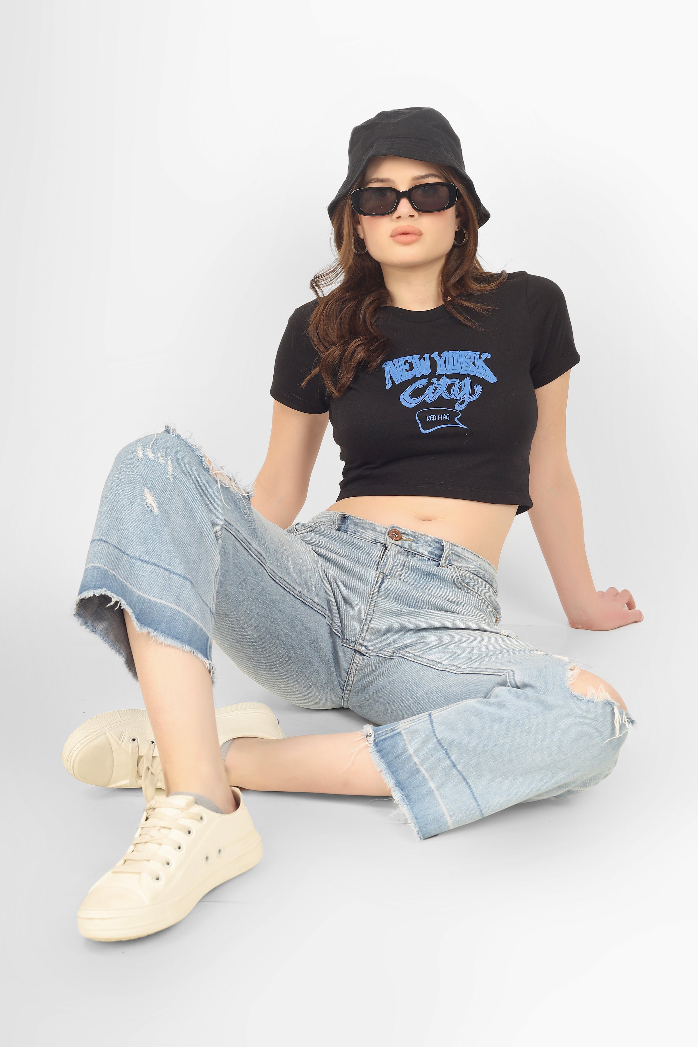 New York Crop T-shirt - Black